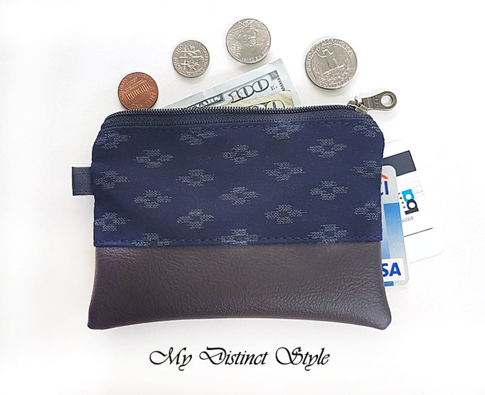 Canvas Coin Purse/Vegan Leather Coin Purse/Wallet sacchettino Etsy