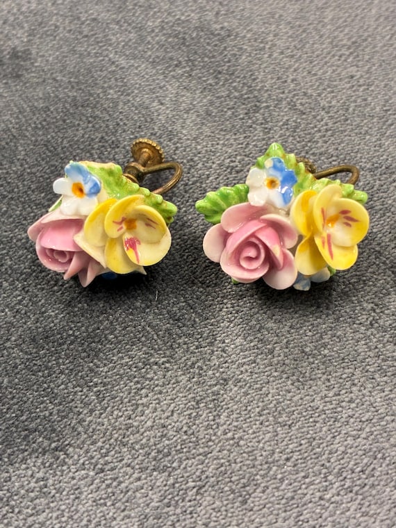 Vintage Denton Bone China Earrings