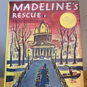 Madeline's Rescue by Ludwig Bemelmans | Hardcover Children's Books | Vintage 1980s Books | Oversized kids books