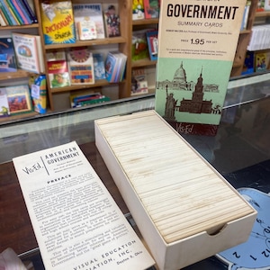 Cartões de estudo do governo americano vintage | Memorabilia americana dos anos 1960 | Currículo escolar vintage | Vis-Ed
