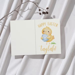 Carte de voeux personnalisée de lapin de Pâques avec lettre personnalisée | Téléchargement numérique | Conception australienne