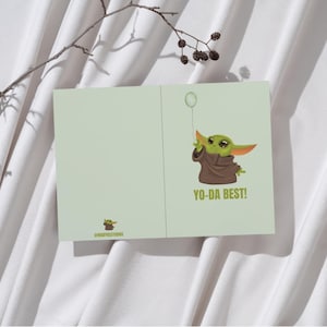 Carte d'anniversaire imprimable | Carte d'anniversaire Yoda drôle en téléchargement numérique - parfaite pour les fans de Star Wars !