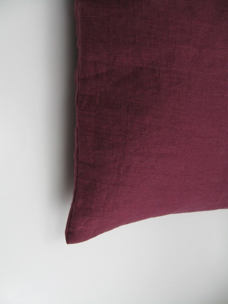 Wine Red Decorative Linen Pillow Cover / Throw Pillow Cover / Etsy