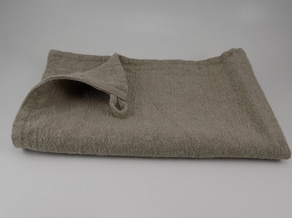 Natural Linen Tub Mat, Small Lightweight Washable Bath Mat With