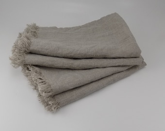 Natural dye free fingertip towel, fringed spa facial towel, washcloth, napkin, guest towel, set of 6, 11" x 18"