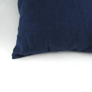 Cobalt blue linen pillow cover, heavyweight back envelope closure pillowcase for rustic home, country wedding, farmhouse, cottage living