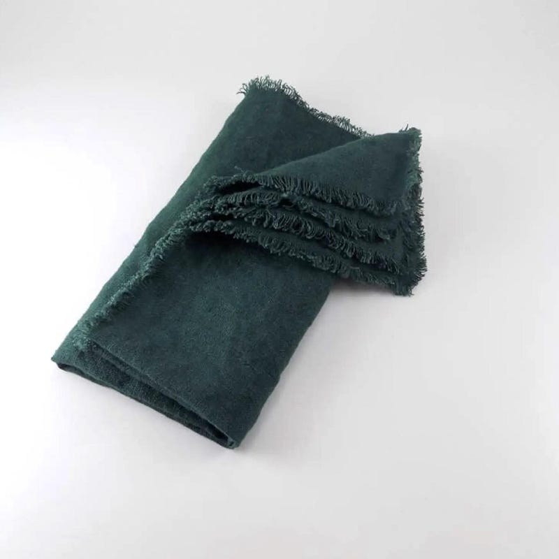 Emerald Green Handspun and Handwoven Napkins (set of 4)