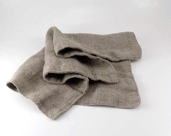 Natural dye free linen exfoliating spa towel, double layer washcloth, set of 3