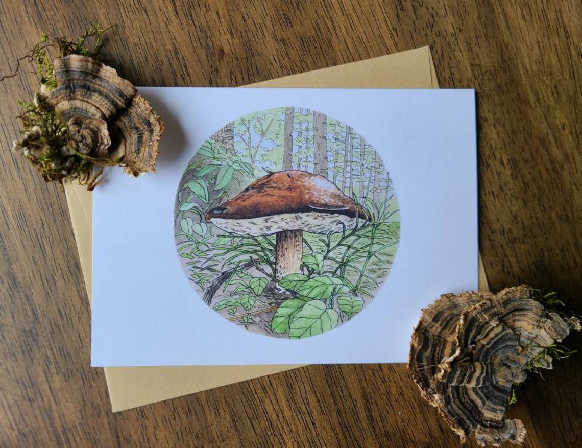 Bolete Pilz Karte 5x7 | Etsy