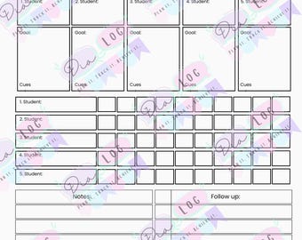 Printable/Digital PDF Speech Therapy Data Collection Sheet