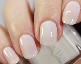 Cloud Cover - Sheer Milky White Nail Polish, Crelly Formula, Milk Glass