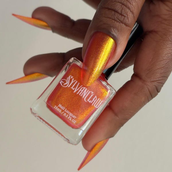 Sun Haze - Vibrant Orange Shimmer Nail Polish: Semi-Sheer, Easy Application