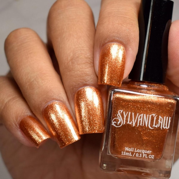 Timeless - Bronze Shimmer Nail Polish - Micro Flake Formula - Vegan and Cruelty Free