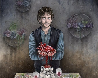 The Sacrifice of the Lamb - Will Graham - Hannibal Traditional Art Watercolor Painting - Photo Print 20x30cm (7.9" x 11.8") - Hand Signed