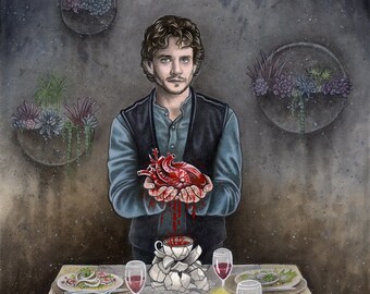 The Sacrifice of the Lamb - Will Graham - Hannibal Traditional Art Watercolor Painting - Photo Print 15x20cm (5.9"x7.8") - Hand Signed