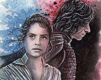 Following the Darkness - Star Wars Traditional Art Watercolor Painting - Photo Print 20x30cm (7.9" x 11.8") - Hand Signed