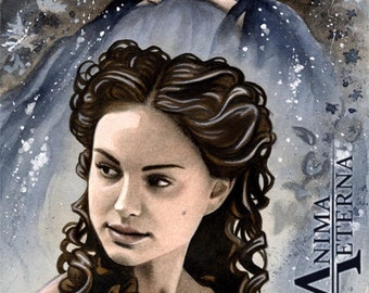 Padmé Amidala - Star Wars Traditional Art Watercolor Painting - ACEO Print - Hand Signed