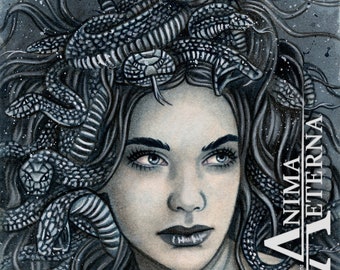 Medusa - Traditional Art - Photo Print 15x20cm (5.9"x7.8") - Hand Signed