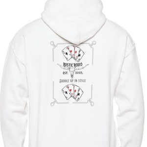 Sweat à capuche style western Poker Cards Bull Skull, sweat-shirt cowboy, pull cowgirl, haut à capuche Far West, pull de rodéo, sweat à capuche sud-ouest