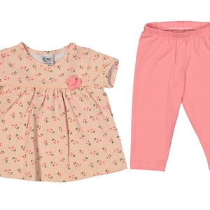 Pink 2-Piece Short Sleeve Set for Baby Girls