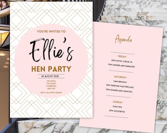 Itinerario per l'addio al nubilato in stile Art Déco: modello personalizzabile anni '20 (download digitale)