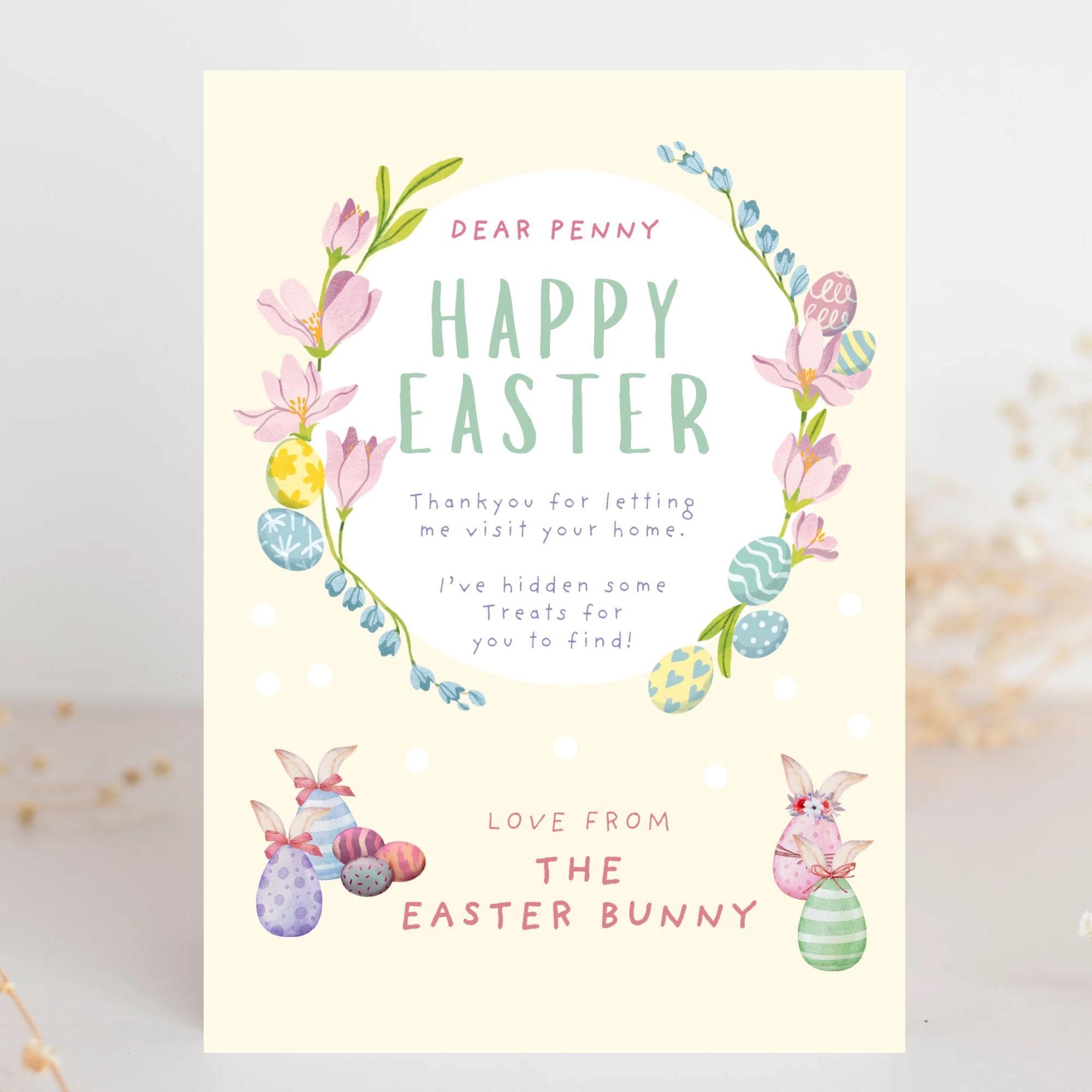 Personalised Easter Bunny Letter – Printable Keepsake for Kids - Etsy