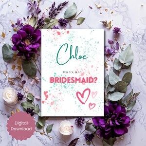 Personalized Bridesmaid Proposal Invitation: Canva Template (Digital Download)