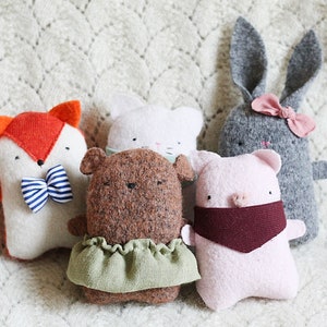 mini rabbit, bunny, cat, fox plush, koala, bear custom,small stuffed animal plush, tiny plush, doll, miniature plushie image 6
