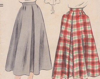 Vogue 7018  Vintage 1950s Sewing Pattern Skirt Waist 28