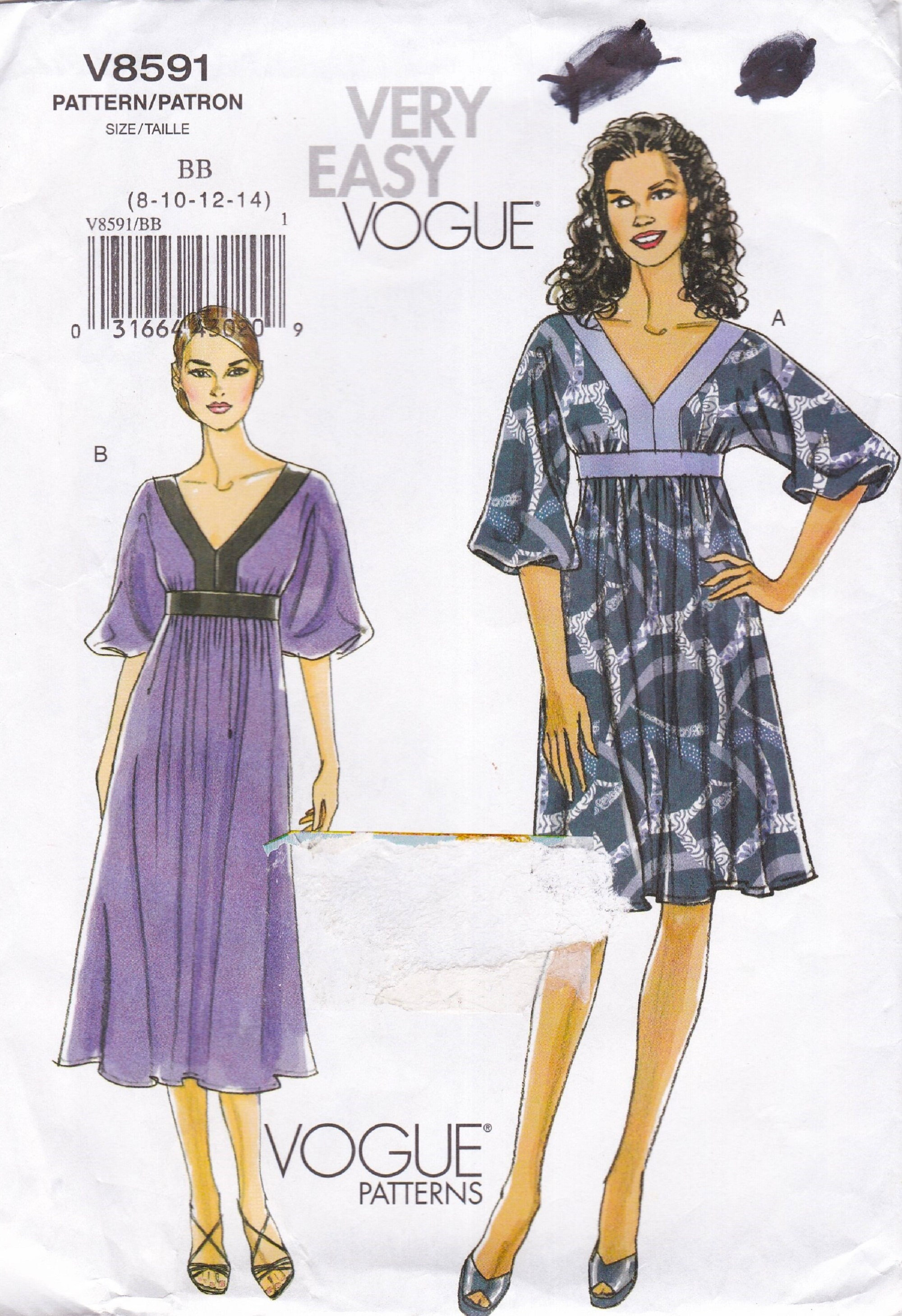 Very Easy Vogue 8591 Sewing Pattern Dress Sizes 8 10 12 14 Unused - Etsy
