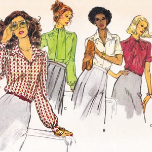 Very Easy Vogue 7008  Vintage Sewing Pattern  Blouse Shirt Top  Size 14 Bust 36  Unused