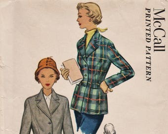 Vintage 50s Sewing Pattern / McCall 8400 / Tailored Jacket / Blazer / Size 16 Bust 34
