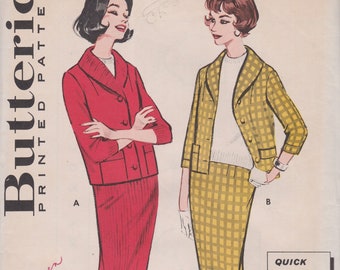 Butterick 9109 Vintage Sewing Pattern Skirt Jacket Suit Size 12 Bust 32 Unused