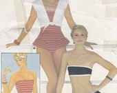 Butterick 4869 Vintage Sewing Pattern Swimsuit Bathing Suit Bikini Coverup Sizes 6 8 10 Unused