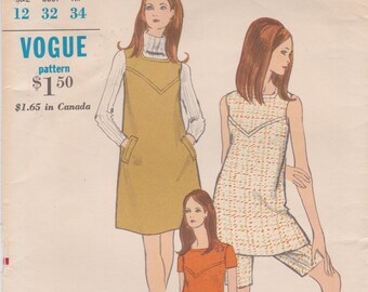 Vogue 7122  Vintage Sewing Pattern  Dress Jumper Tunic Shorts  Size 12 Bust 32