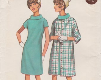 Butterick 4353 Vintage 1960s Sewing Pattern Dress And Coat Size 14 Bust 34