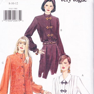 Very Easy Vogue 9163  Vintage Sewing Pattern  Blouse Shirt Top Tunic  Sizes 8 10 12  Unused