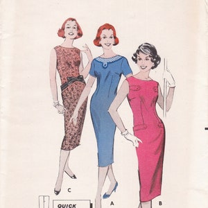 Butterick 8568  Vintage 1950s Sewing Pattern  Sheath Dress  Size 12 Bust 32  Unused