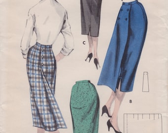 Butterick 7915  Vintage 1950s Sewing Pattern  One Yard Skirt  Waist 26  Unused