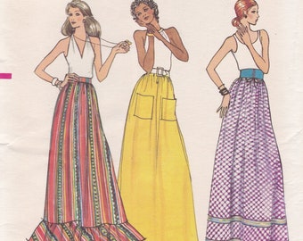 Vogue 8278  Vintage Sewing Pattern  Maxi Skirt  Waist 25 1/2  Unused