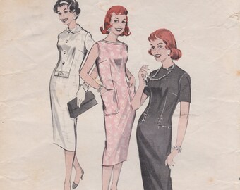 Butterick 8577  Vintage 1950s Sewing Pattern  Dress  Size 12 Bust 32