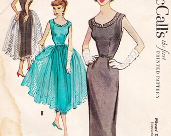 McCalls 9434  Vintage 1950s Sewing Pattern  Dress And Overskirt  Size 18 Bust 36