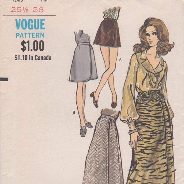 Vogue 7696  Vintage Sewing Pattern  Skirt  Waist 25 1/2    Unused