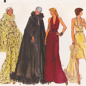 Vogue 9048  Vintage Sewing Pattern  Cape And Halter Dress Gown  Size 12 Bust 34  Unused
