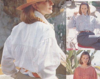 Vogue 8118  Vintage Sewing Pattern  Blouse Shirt Top  Sizes 8 10 12  Unused