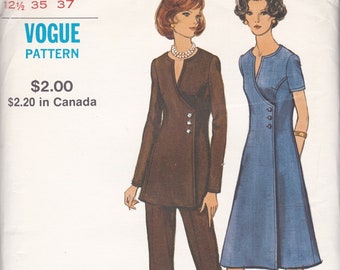 Vogue 8105  Vintage Sewing Pattern  Dress Tunic Trousers Pants  Bust 35  Unused