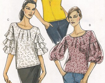 Very Easy Vogue 8392  Sewing Pattern  Blouse Shirt Top Pullover  Sizes 6 8 10 12  Unused