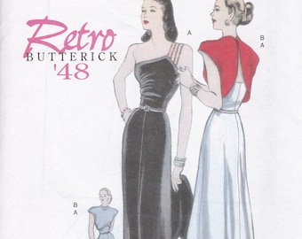 Butterick 5136  Reproduction Sewing Pattern  1940s Design Reissue  Evening Dress And Bolero  Sizes 14 16 18 20   Bust 36 38 40 42   Unused