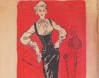 Prominent Designer A746  Vintage 1950s Sewing Pattern By Isabel Dobson  Cabana Original  Dress Jumper Blouse  Size 14 Bust 32  Unused
