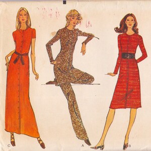 Very Easy Vogue 8150 Vintage 1970s Sewing Pattern Dress Tunic Tunic Trousers Pants Size 10 Unused